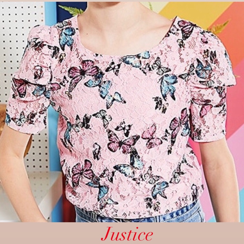 Lace puff sleeve top